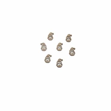 20 Têtes de Père Noël en Bois Brun