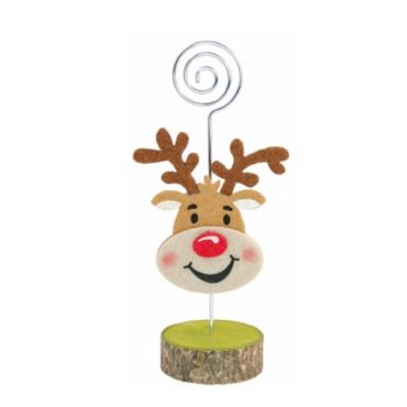 Marque Place - Noël - Tête de Renne Rigolo sur Rondin Marque Place - Noël - Tête de Renne Rigolo sur Rondin