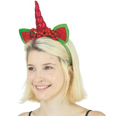 Serre-Tête Adulte - Licorne de Noël