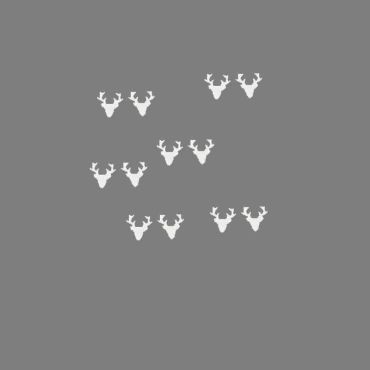 12 Têtes de Renne Pailletées - Blanc