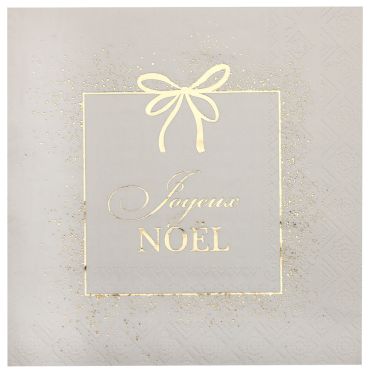 Serviettes Noël Chic "Joyeux Noël" de couleur ivoire 33 x 33 cm inscription festive élégante | jourdefete.com Serviettes Noël Chic "Joyeux Noël" de couleur ivoire 33 x 33 cm inscription festive élégante | jourdefete.com