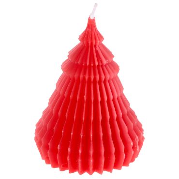Bougie sapin origami rouge décorative de Noël | jourdefete.com
