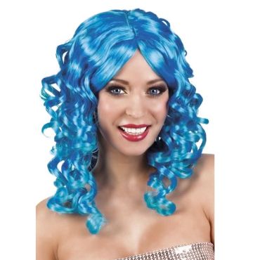 Perruque Femme Bouclée Bleu