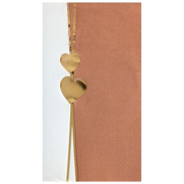 Serviettes de table avec cœurs dorés | jourdefete.com