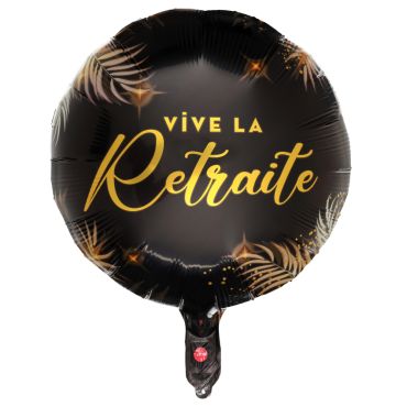 Ballon aluminium rond Vive la Retraite | jourdefete.com