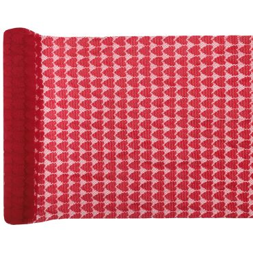 Chemin de table dentelle cœurs rouge décoration mariage Saint-Valentin | jourdefete.com