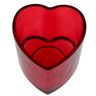 Porte-bougie cœur en verre rouge pour mariage et Saint-Valentin | jourdefete.com