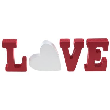Décoration LOVE en lettres de bois avec cœur pour mariage et Saint-Valentin | jourdefete.com