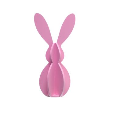Lapin décoratif de Pâques en bois coloris rose | jourdefete.com
