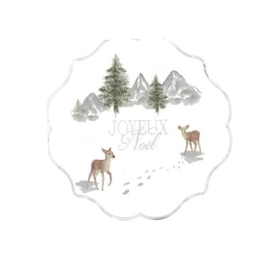 Serviettes de Noël Joyeux Noël Neige Éternelle avec motifs givrés et polaires | jourdefete.com