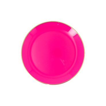 Assiettes réutilisables élégance couleur au choix avec liseré doré diamètre 19 cm | jourdefete.com