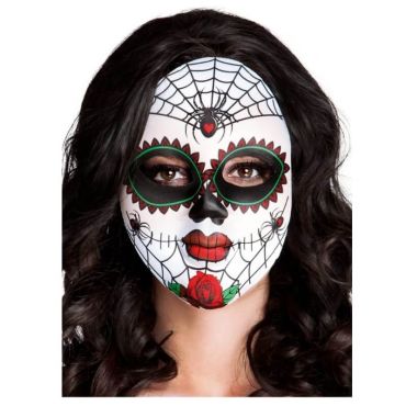 Demi Masque Tissu Femme El Dia de Los Muertos
