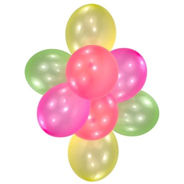 10 Ballons Néon Multicolores