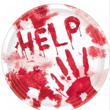 Sachet de 10 Assiettes en carton « Halloween Sanglant » - 23 cm