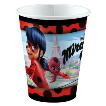 Sachet de 8 Gobelets en Carton "Miraculous Ladybug"