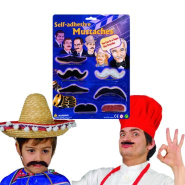 Set de Moustaches Adhésives – Modèles Assortis