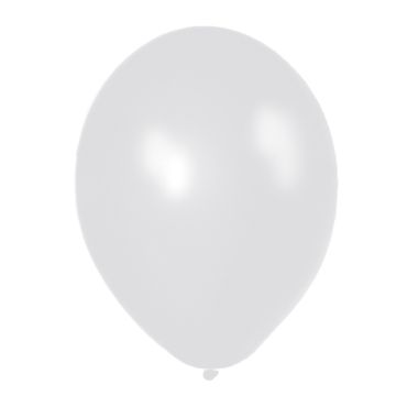 50 Ballons de Baudruche Métallisés Blanc