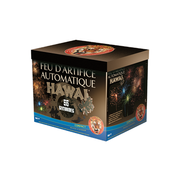 Feu d’artifice compact Hawaï® multi-effets, destiné à un tir en extérieur pour événements festifs et célébrations | jourdefete.com