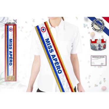 Echarpe de Miss Tricolore "Miss Apéro"