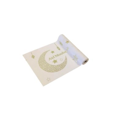 chemin de table en toile Aïd Moubarak 28 cm x  4 M