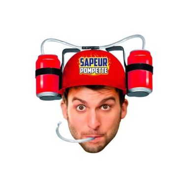 Casque Anti Soif - Sapeur Pompette - rouge | jourdefete.com