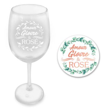 coffret verre à vin amour gloire et rosé | jourdefete.com