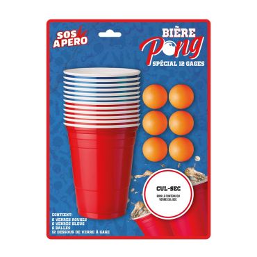 Kit Bière Pong avec gages, verres et balles pour soirées entre amis | jourdefete.com