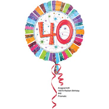 Ballon 40 Ans à Hélium Etoiles Scintillantes