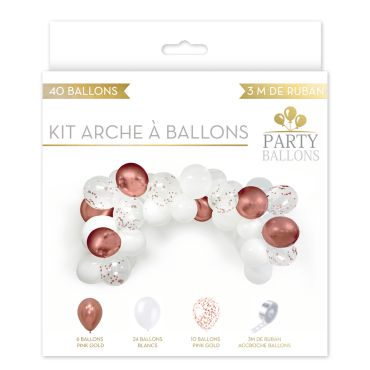 Kit arche à ballons Rose Gold pour décoration chic | jourdefete.com