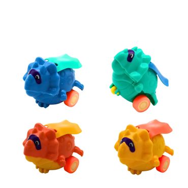 Assortiment de petits jouets dinosaures tricératops colorés sur roulettes pour cadeaux d'anniversaire enfant | jourdefete.com