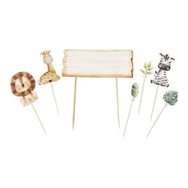 Kit décoration de gâteau Animaux de la Savane pour anniversaire enfant | jourdefete.com
