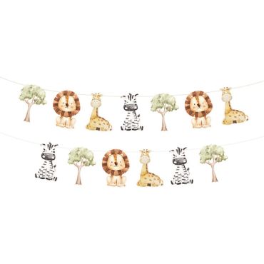 Guirlande décorative Animaux de la Savane pour anniversaire enfant | jourdefete.com