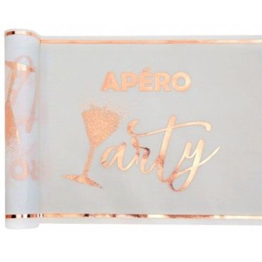 Chemin de table collection apéro party rose gold de 5 mètres | jourdefete.com