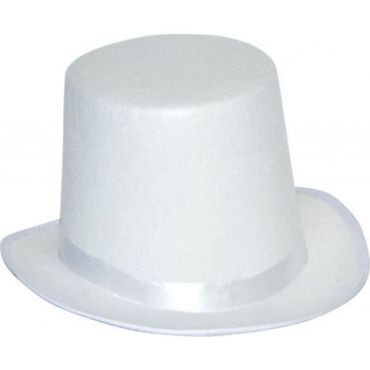chapeau haut-de-forme blanc | jourdefete.com