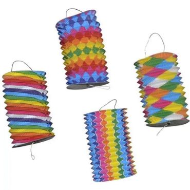 lot de 12 lampions cylindriques 13 cm | jourdefete.com