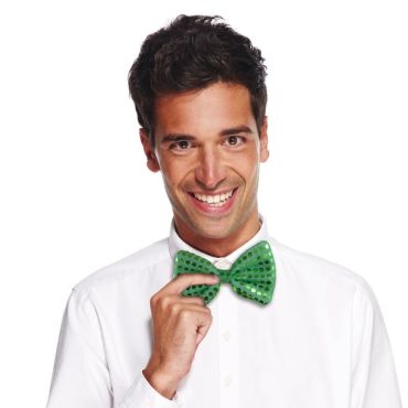 nœud papillon vert à sequins | jourdefete.com