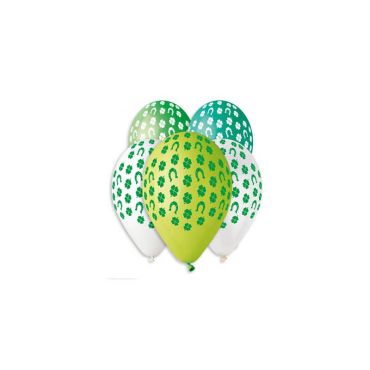 100 ballons de baudruche Saint Patrick trèfles assortis de 30 cm | jourdefete.com