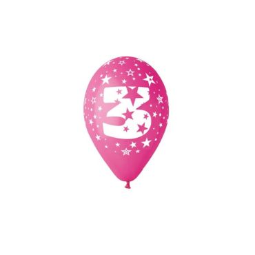 8 ballons multicolores de 25 cm chiffre 3 | jourdefete.com