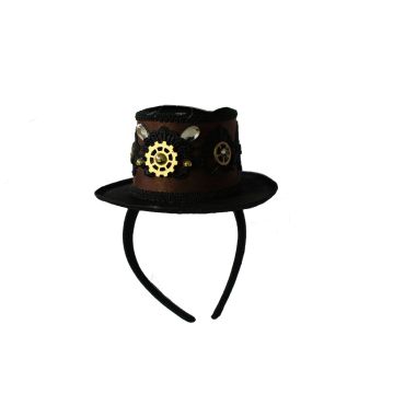 Serre-tête steampunk petit chapeau avec rouages.