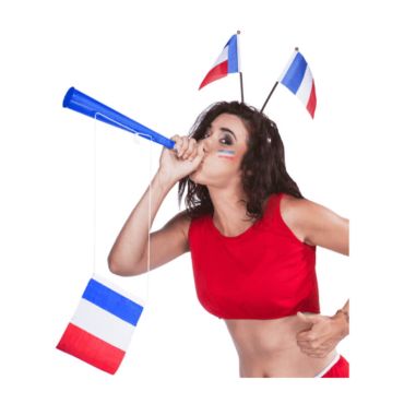 trompe de supporters avec drapeau francais | jourdefete.com