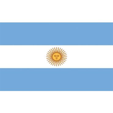 Drapeau officiel de l'Argentine avec le Soleil de Mai dimensions 90x150cm pour décoration de fête | jourdefete.com