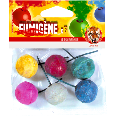 Artifices Ludiques - Sachet de 6 Boules de Fumigènes | jourdefete.com