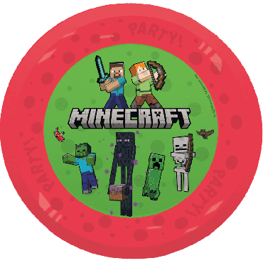 Une belle assiette réutilisable avec des personnages de Minecraft | jourdefete.com