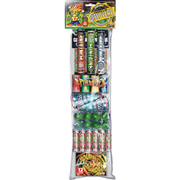 Coffret assortiment pyrotechnique Discovery de 54 pièces | jourdefete.com