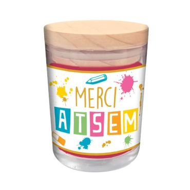 bougie verre merci atsem senteur cerise | jourdefete.com