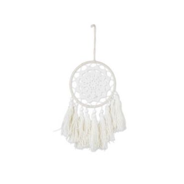 Attrape rêves Macramé et Pompons Blanc|JOURDEFETE.COM