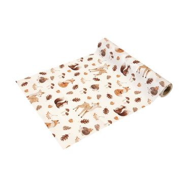 Chemin de table en toile fine animaux de la forêt d'automne 4m | jourdefete.com Chemin de table en toile fine animaux de la forêt d'automne 4m | jourdefete.com