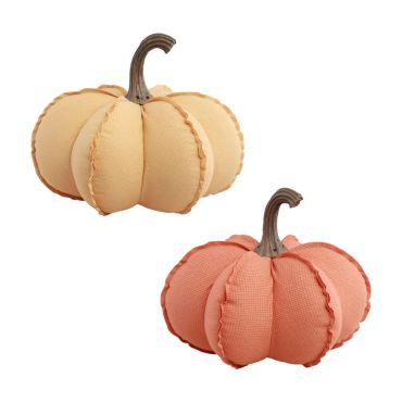 Citrouille en tissu orange ou jaune pour décoration automnale | jourdefete.com