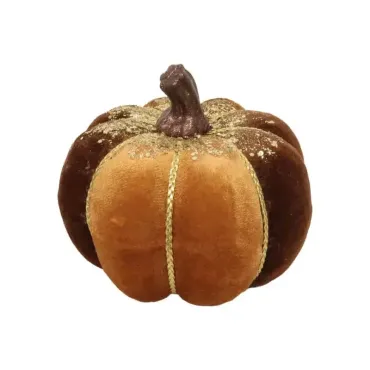 Une citrouille pailletée de couleur brune et camel pour l'automne | jourdefete.com
