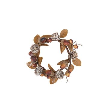 couronne automnale feuilles glands pommes de pin | jourdefete.com